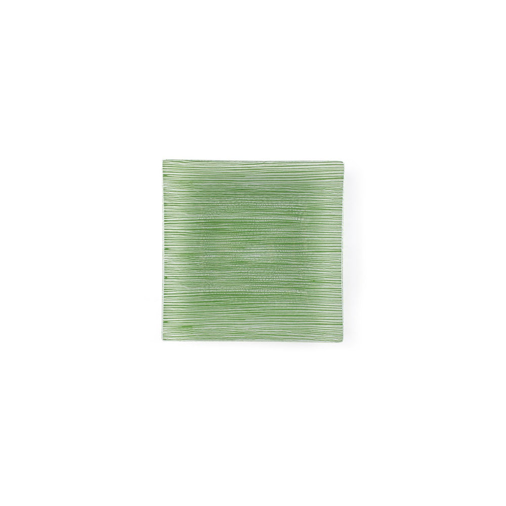 Turgla Fusion Glass 7.75" x 7.75" Square Green Glass Plate