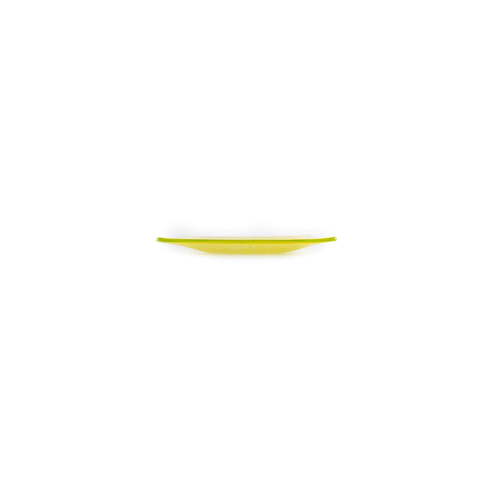 Turgla Fusion Glass 7.75" x 7.75" Square Yellow Glass Plate