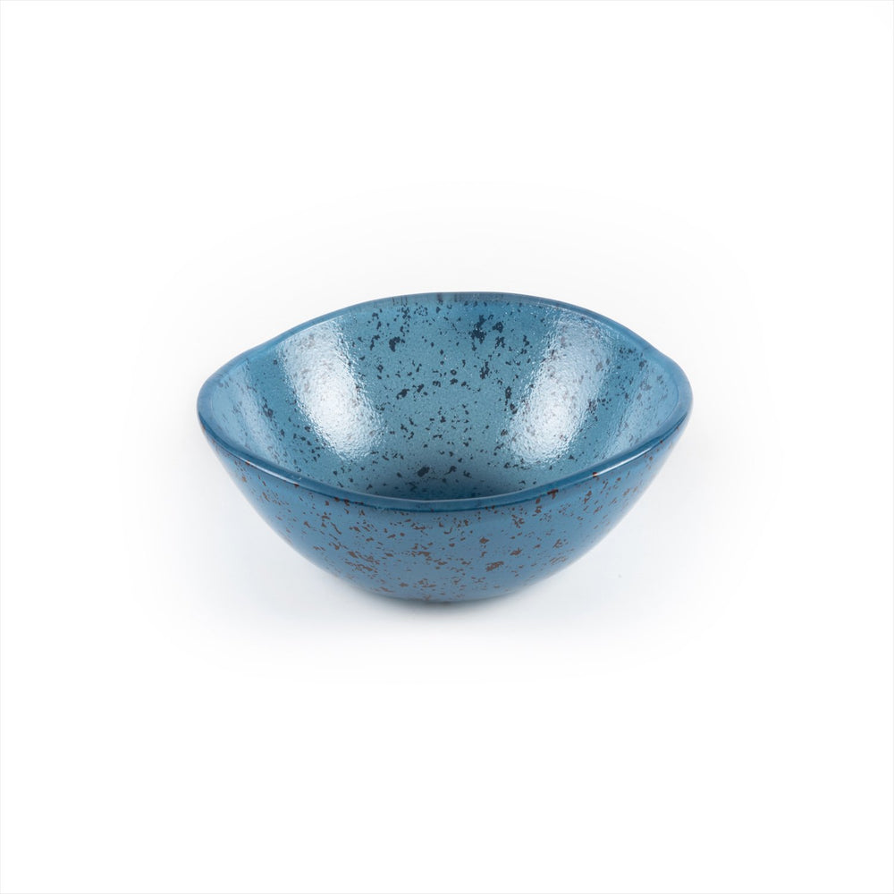 Turgla Fusion Glass dia.5.5" h:2" 14 oz. Round Blue Glass Bowl