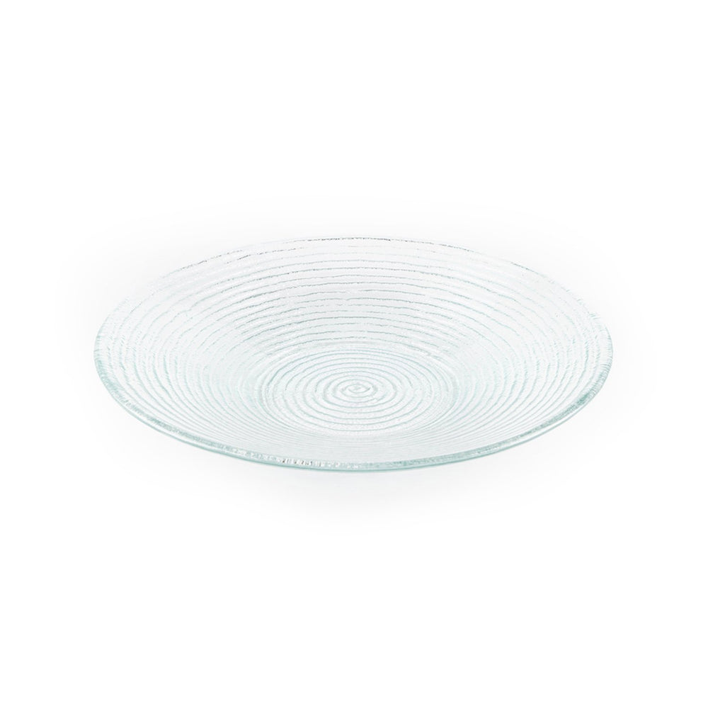 Turgla Fusion Glass dia.13.75" h:2" 58 oz. Round Clear Glass Bowl