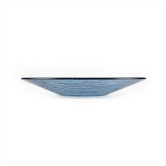 Turgla Fusion Glass dia.13.75" h:2" 58 oz. Round Transparent Blue Glass Bowl
