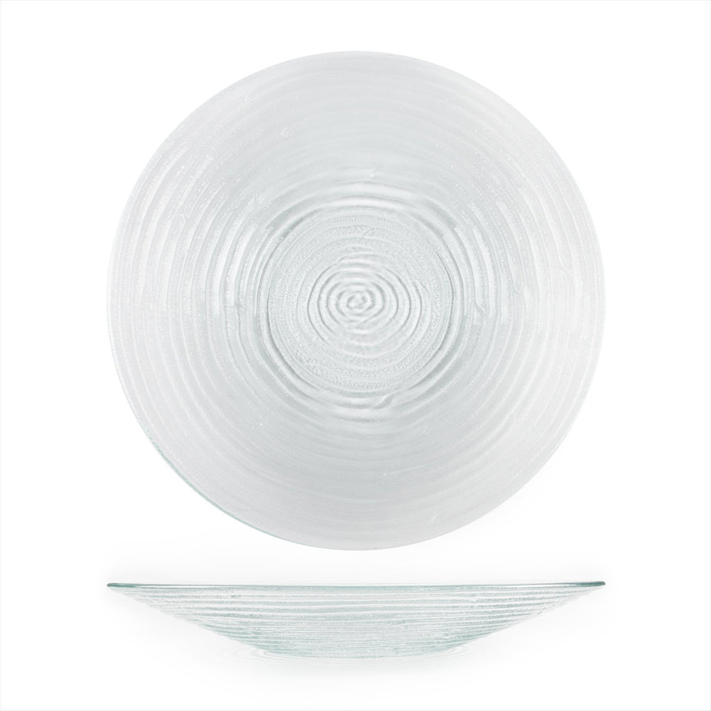 Turgla Fusion Glass dia.17.75" h:3" 4.5 qt. Round Clear Glass Bowl