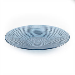 Turgla Fusion Glass dia.17.75" h:3" 4.5 qt. Round Transparent Blue Glass Bowl