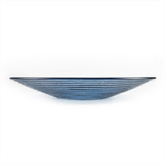 Turgla Fusion Glass dia.17.75" h:3" 4.5 qt. Round Transparent Blue Glass Bowl