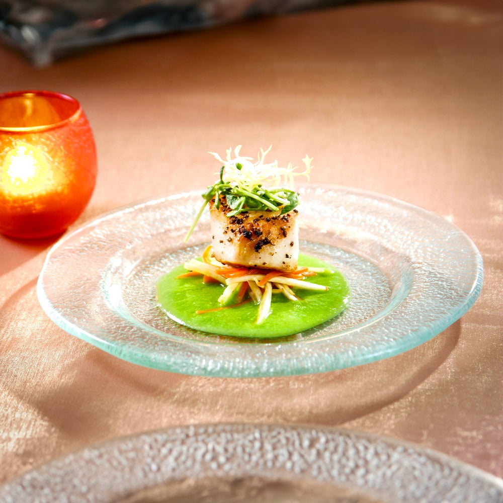 Turgla Fusion Glass dia.9" Round Clear Glass Plate