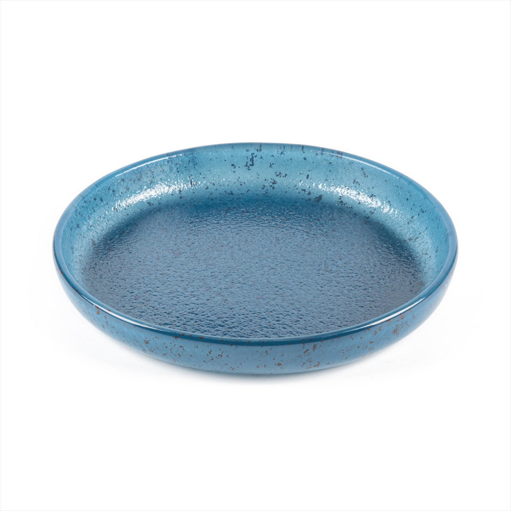 Turgla Fusion Glass dia.9.5" Round Blue Glass Plate