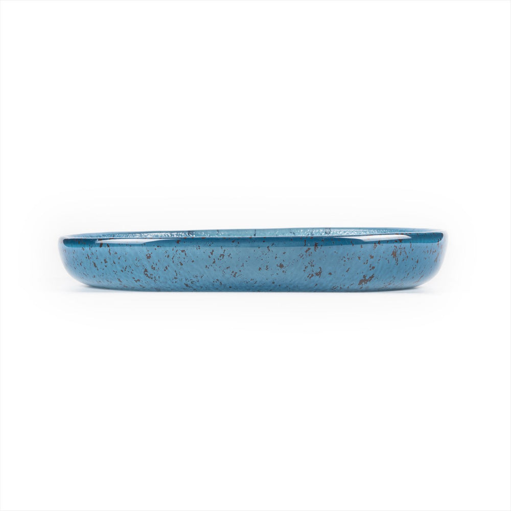 Turgla Fusion Glass dia.9.5" Round Blue Glass Plate