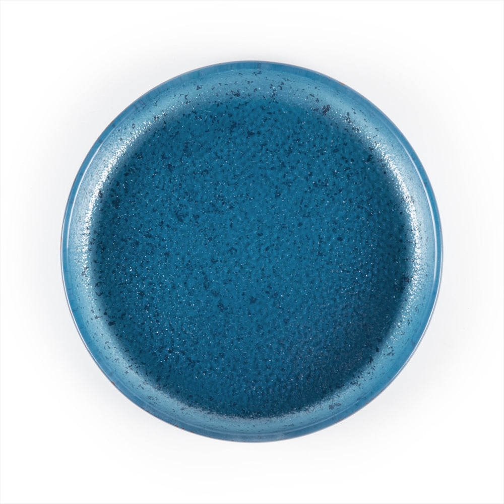 Turgla Fusion Glass dia.9.5" Round Blue Glass Plate