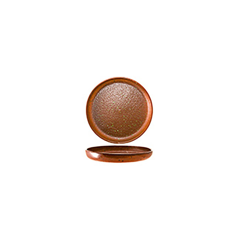 Turgla Fusion Glass dia.9.5" Round Paprika Glass Plate