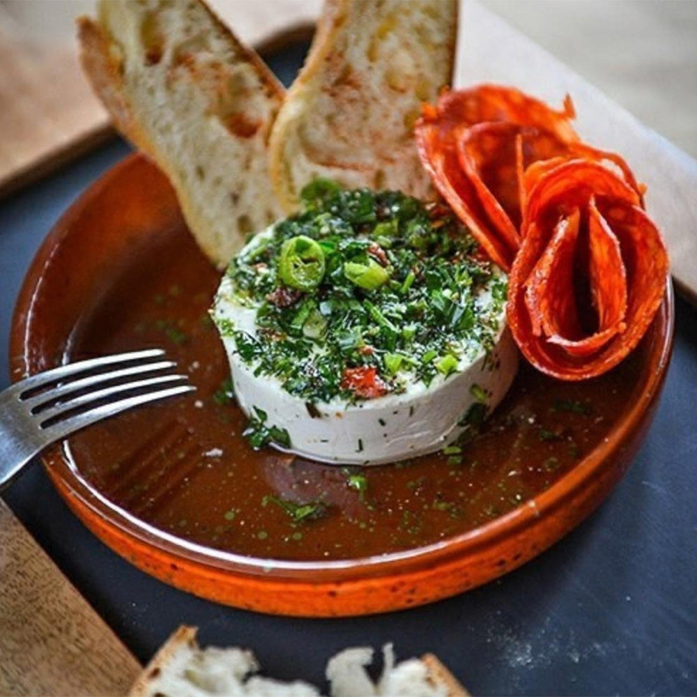 Turgla Fusion Glass dia.9.5" Round Paprika Glass Plate