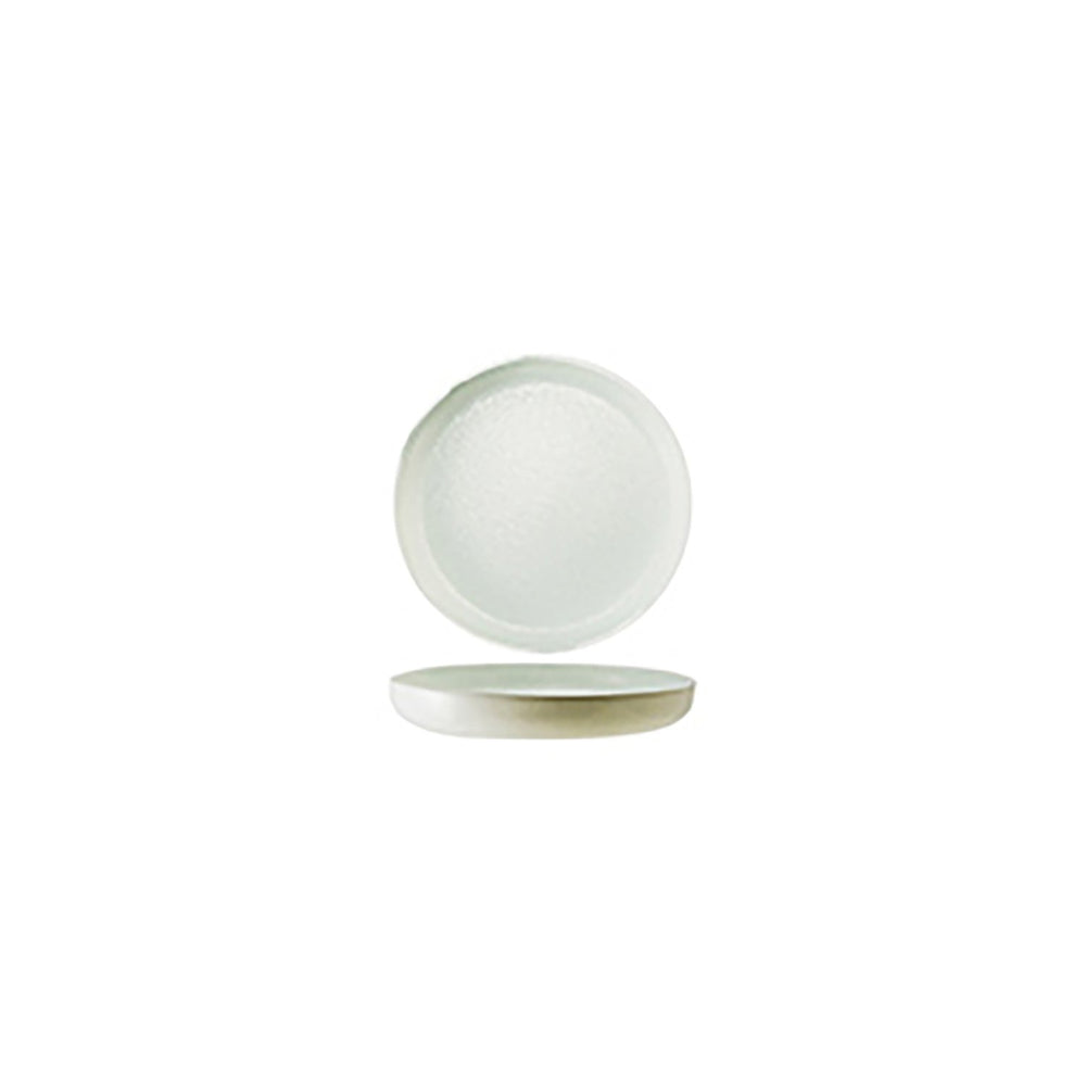 Turgla Fusion Glass dia.9.5" Round White Glass Plate
