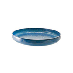 Turgla Fusion Glass dia.13.5" h:1" Round Blue Glass Platter