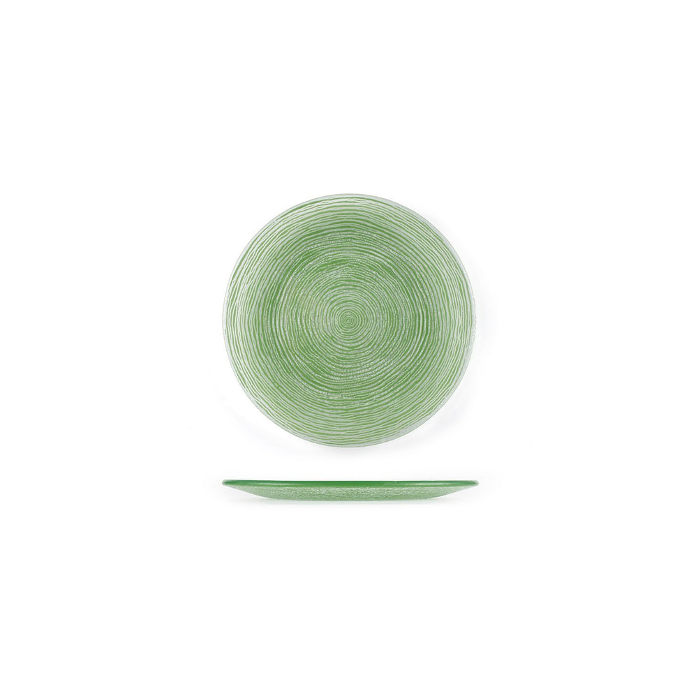 Turgla Fusion Glass dia.7.75" Round Green Glass Plate