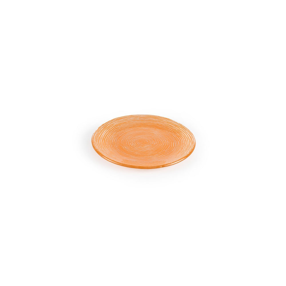 Turgla Fusion Glass dia.7.75" Round Orange Glass Plate