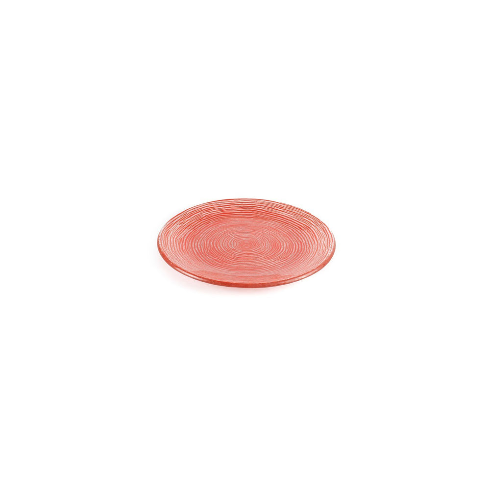 Turgla Fusion Glass dia.7.75" Round Red Glass Plate