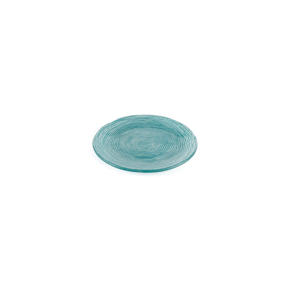 Turgla Fusion Glass dia.7.75" Round Blue Glass Plate