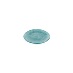 Turgla Fusion Glass dia.7.75" Round Blue Glass Plate
