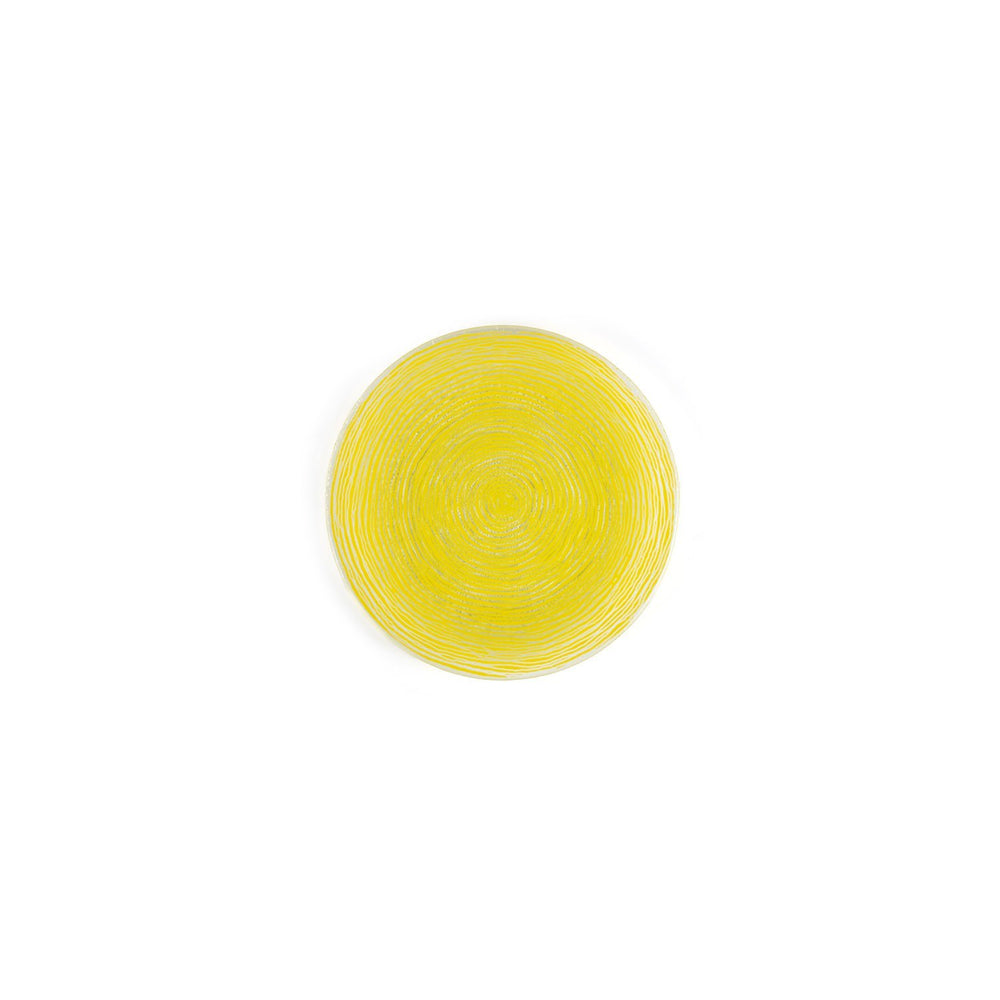 Turgla Fusion Glass dia.7.75" Round Yellow Glass Plate