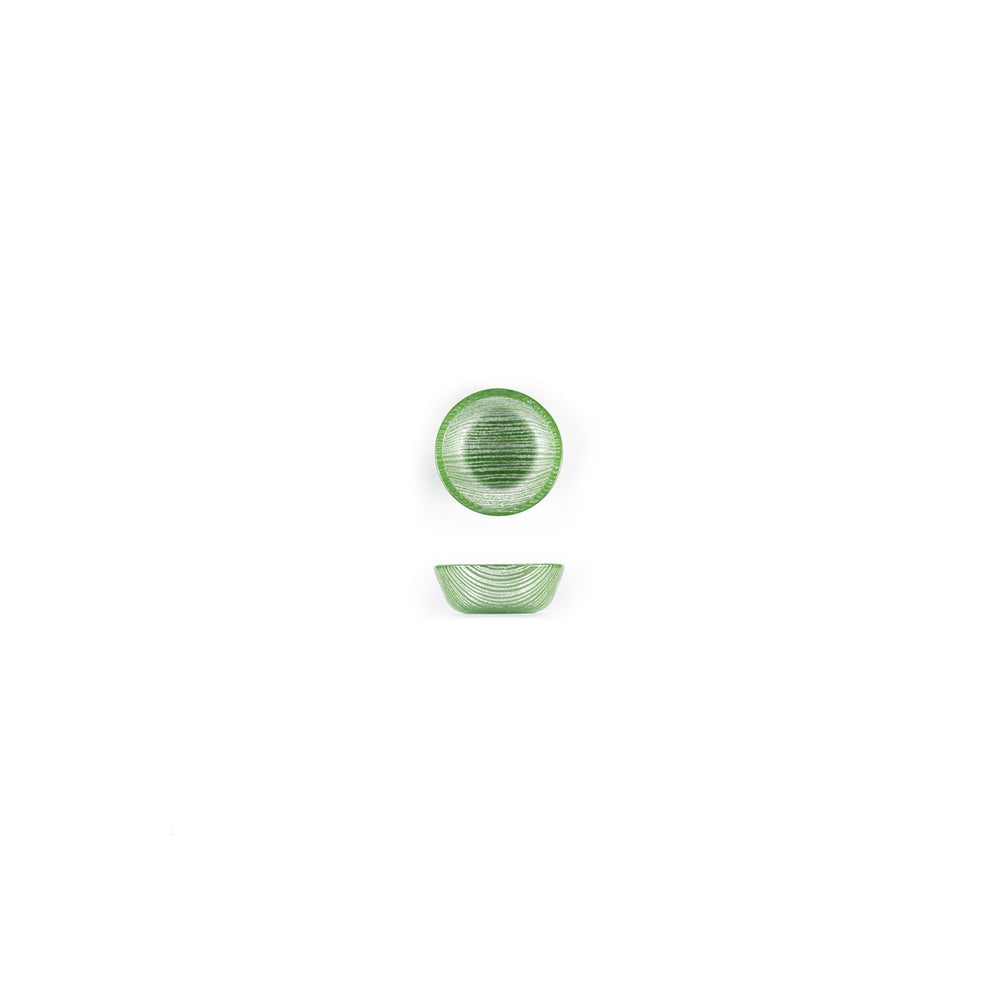 Turgla Fusion Glass dia.2.75" h:1.25" 4 oz. Round Green Glass Ramekin