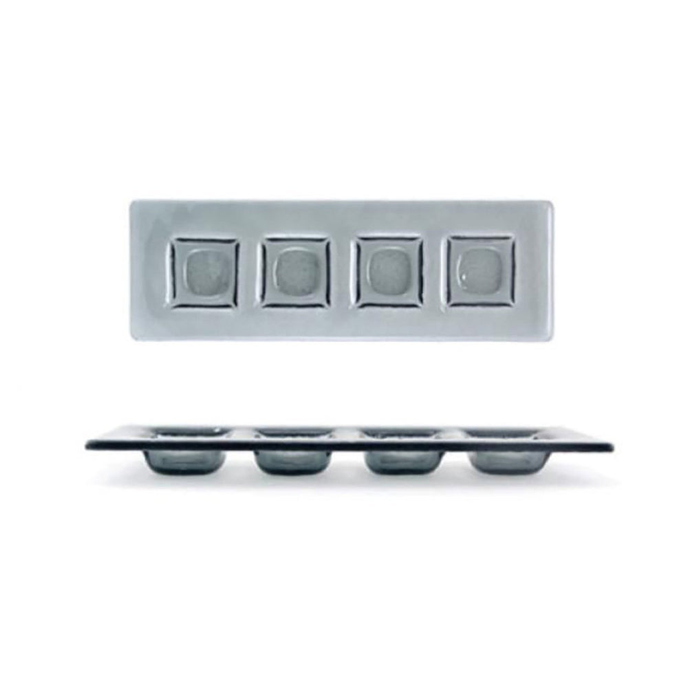 Turgla Fusion Glass 11.75" x 4" Rectangular Charcoal Glass Sectional Plate