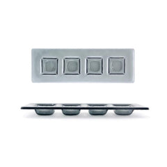 Turgla Fusion Glass 11.75" x 4" Rectangular Charcoal Glass Sectional Plate