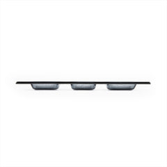 Turgla Fusion Glass 12.25" x 4" Rectangular Charcoal Glass Sectional Plate