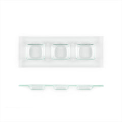 Turgla Fusion Glass 12.25" x 4" Rectangular Clear Glass Sectional Plate