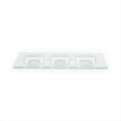 Turgla Fusion Glass 12.25" x 4" Rectangular Clear Glass Sectional Plate