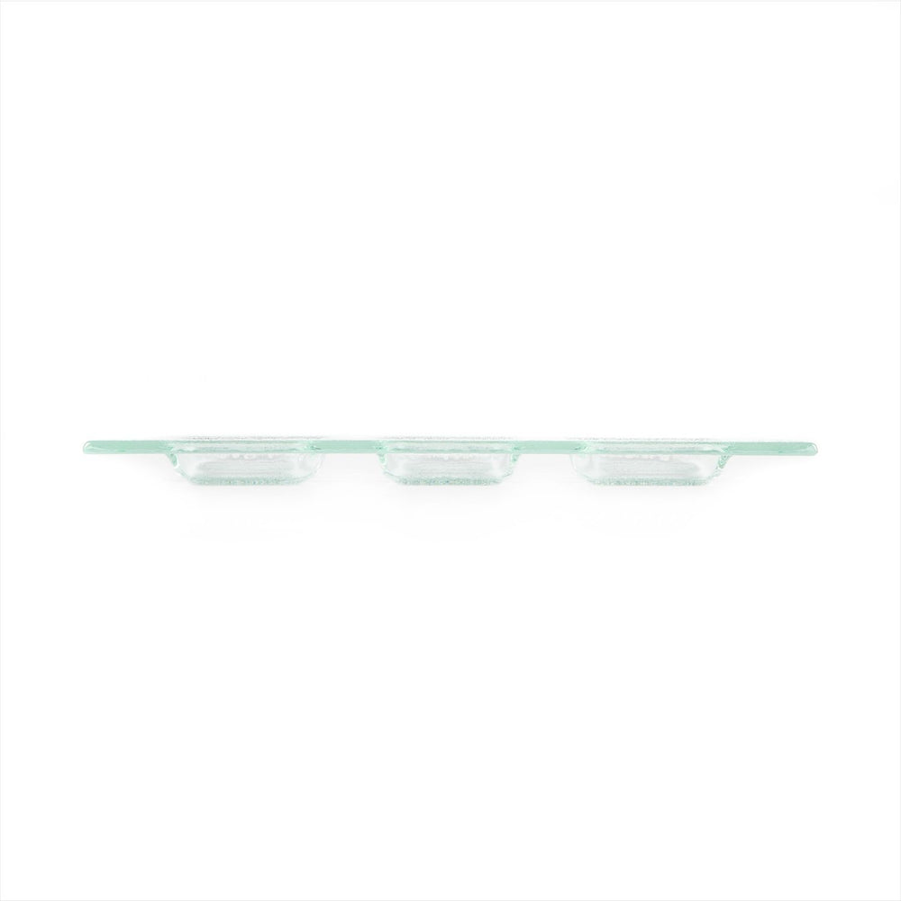 Turgla Fusion Glass 12.25" x 4" Rectangular Clear Glass Sectional Plate