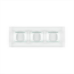 Turgla Fusion Glass 12.25" x 4" Rectangular Clear Glass Sectional Plate