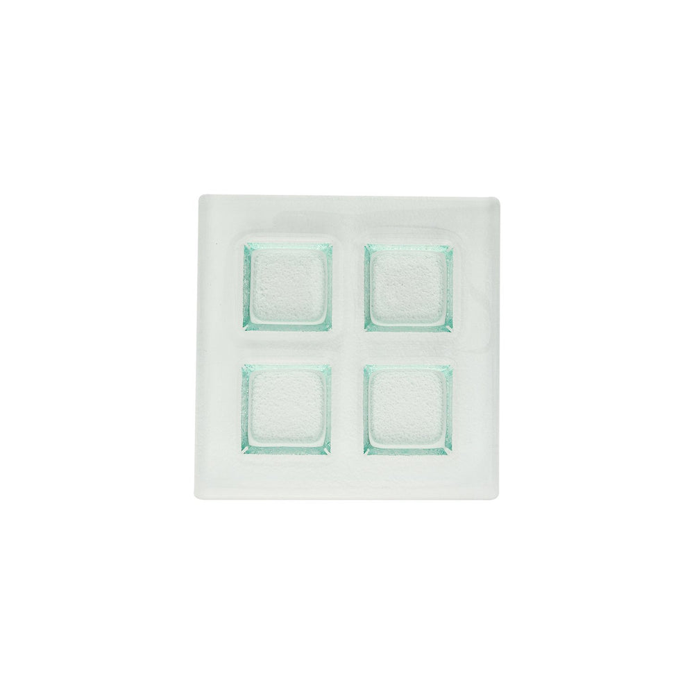Turgla Fusion Glass 8" x 8" Square Clear Glass Sectional Plate