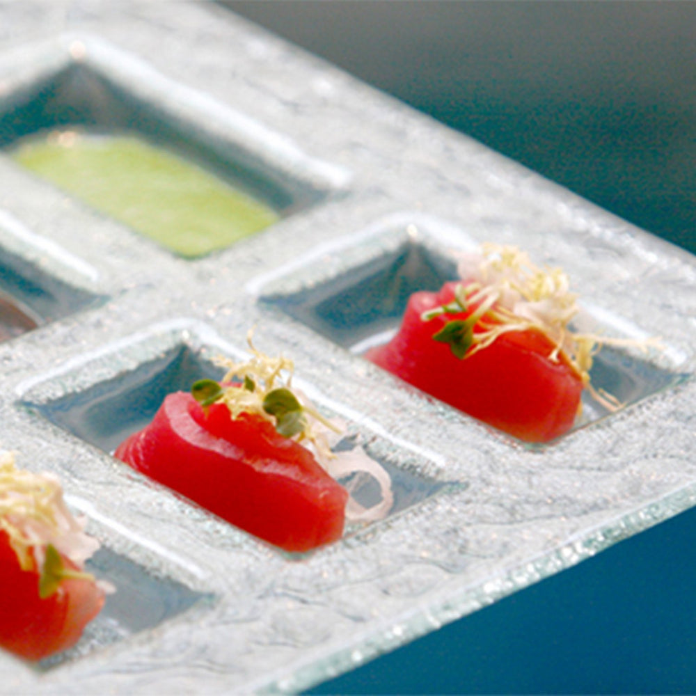 Turgla Fusion Glass 11.75" x 11.75" Square Clear Glass Sectional Plate