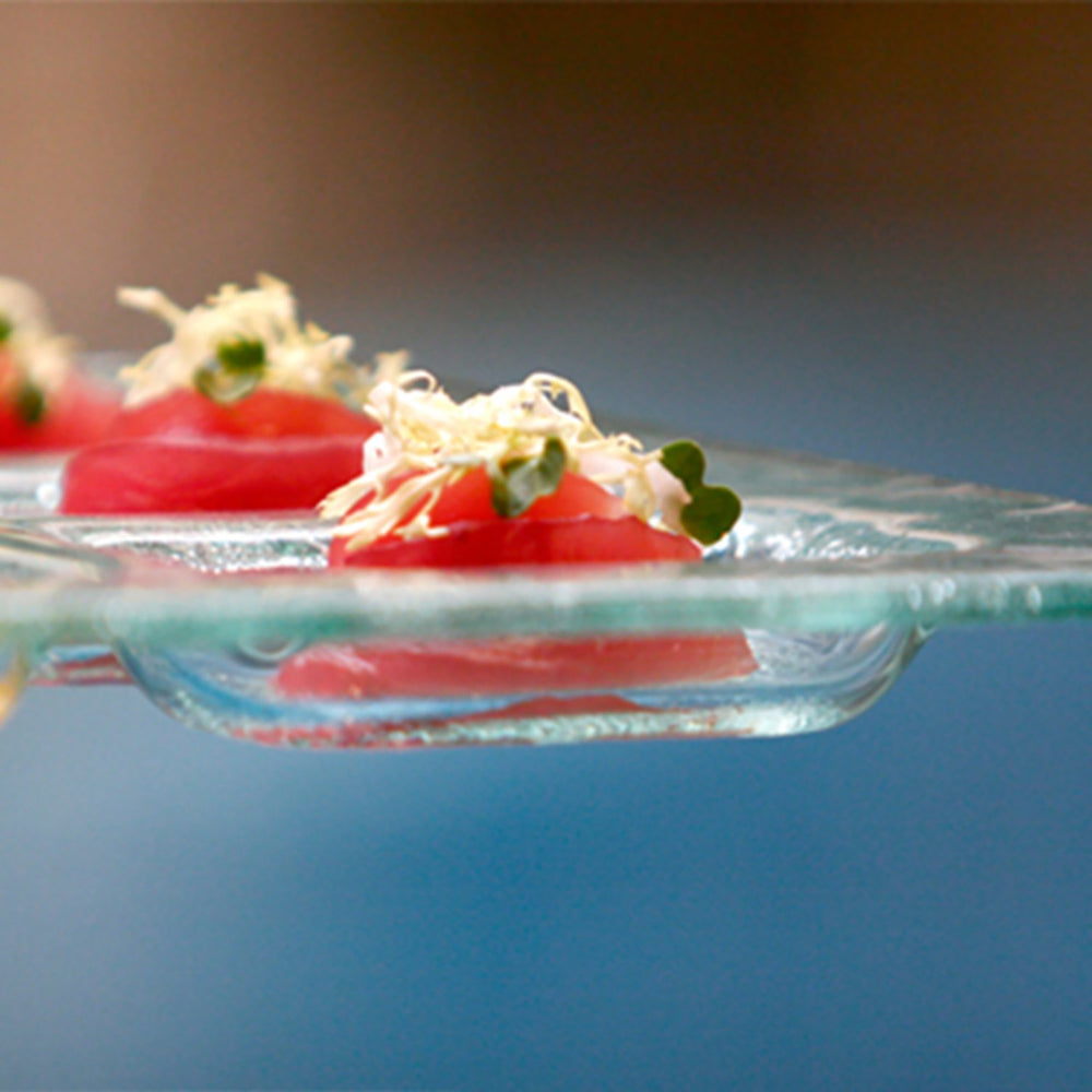 Turgla Fusion Glass 11.75" x 11.75" Square Clear Glass Sectional Plate