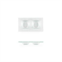 Turgla Fusion Glass 7" x 4" Rectangular Clear Glass Sectional Plate