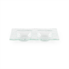 Turgla Fusion Glass 7" x 4" Rectangular Clear Glass Sectional Plate