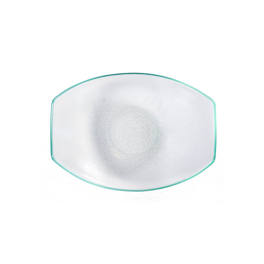 Turgla Fusion Glass 7" x 5.25" x h:2" 5 oz. Oval Clear Glass Bowl