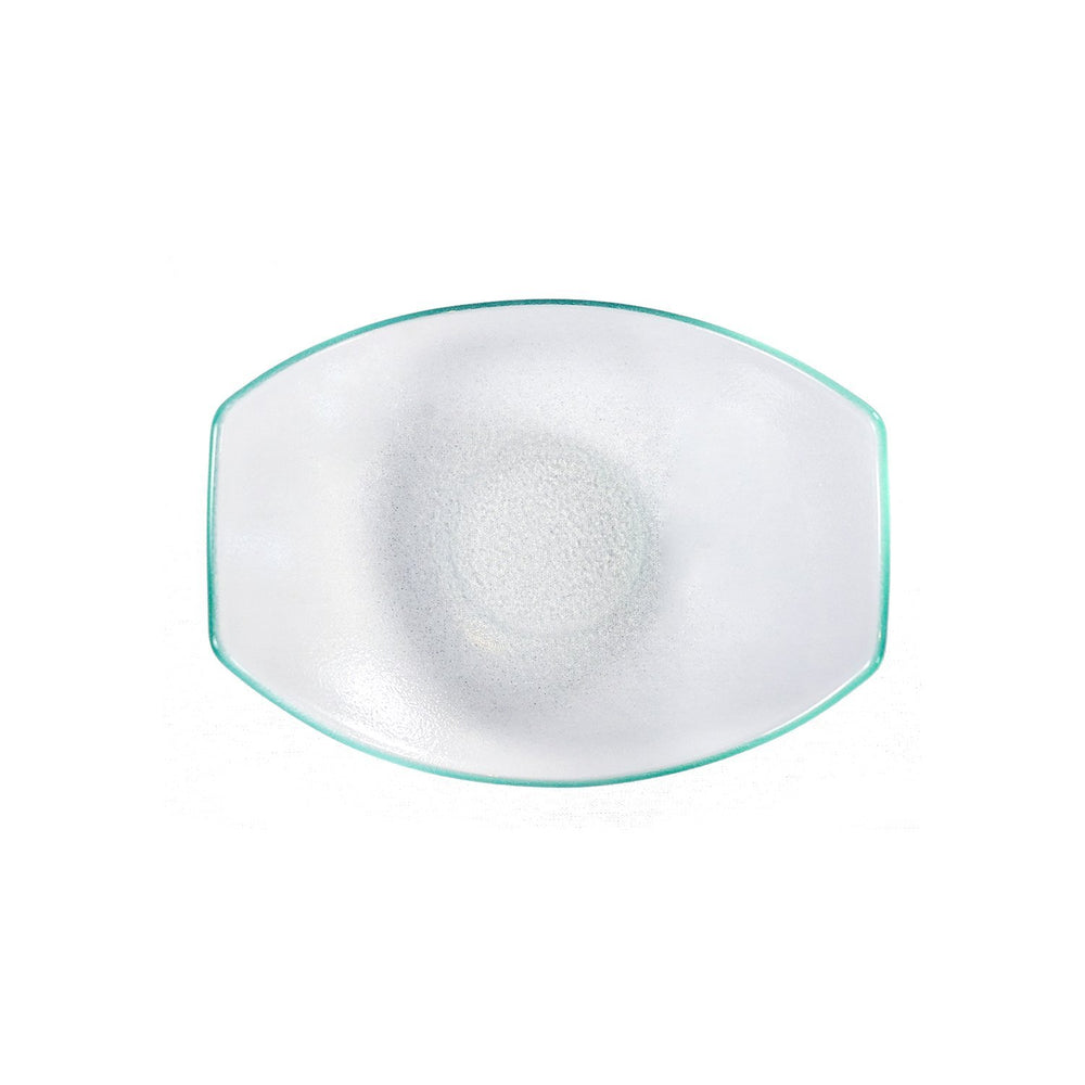 Turgla Fusion Glass 7" x 5.25" x h:2" 5 oz. Oval Clear Glass Bowl