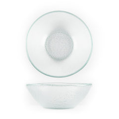 Turgla Fusion Glass dia.7" h:2" 16 oz. Round Clear Glass Bowl