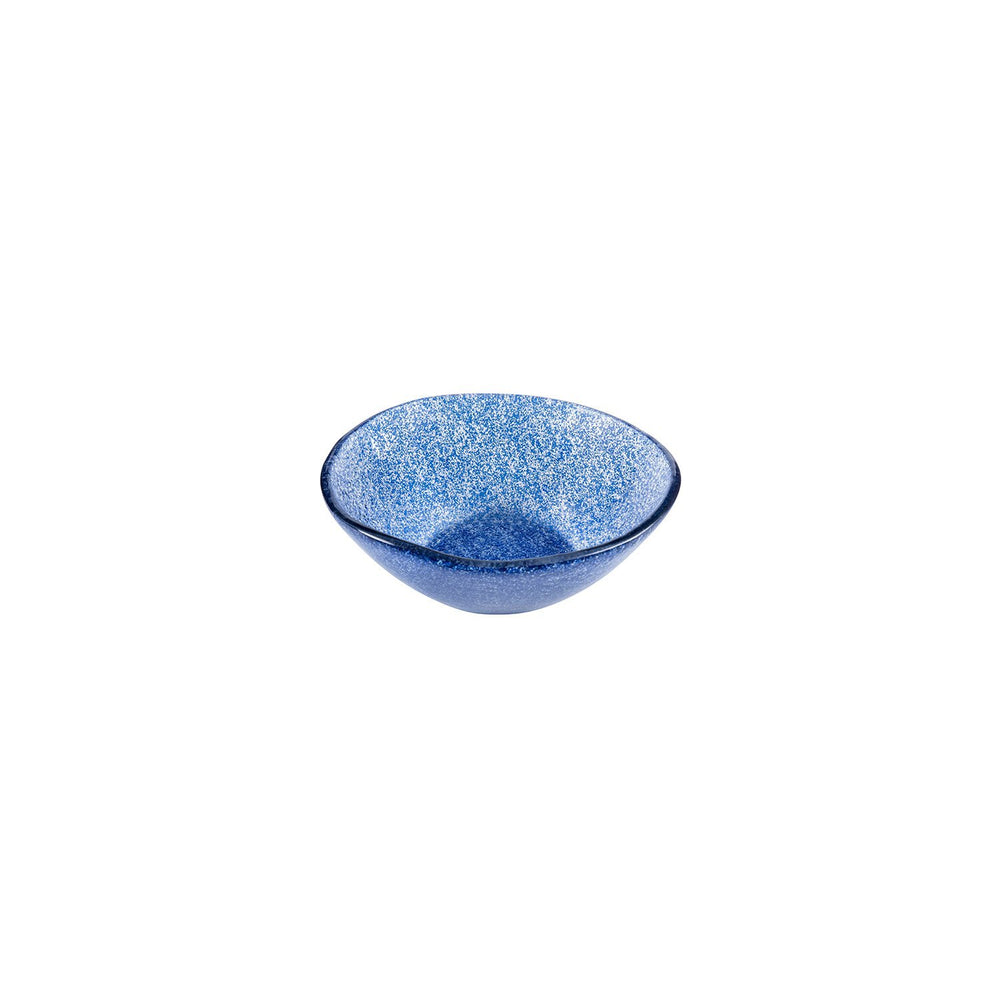 Turgla Fusion Glass dia.7.5" h:2.75" 20 oz. Round Blue Glass Bowl