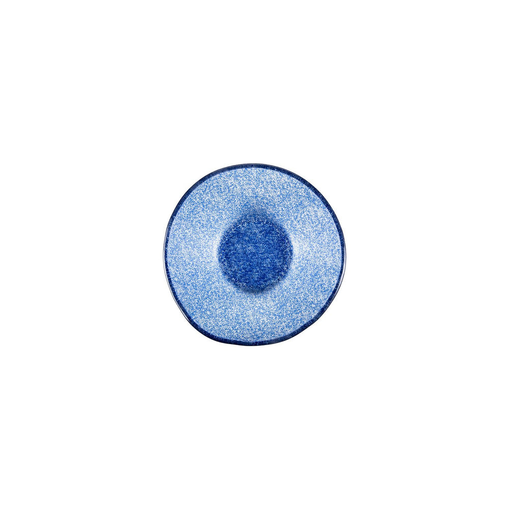 Turgla Fusion Glass dia.7.5" h:2.75" 20 oz. Round Blue Glass Bowl