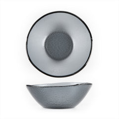 Turgla Fusion Glass dia.7.5" h:2.75" 20 oz. Round Charcoal Glass Bowl