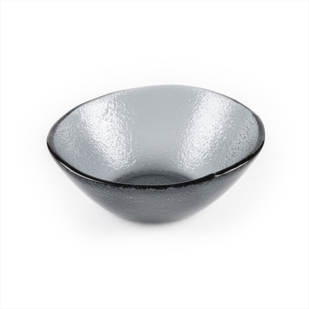 Turgla Fusion Glass dia.7.5" h:2.75" 20 oz. Round Charcoal Glass Bowl