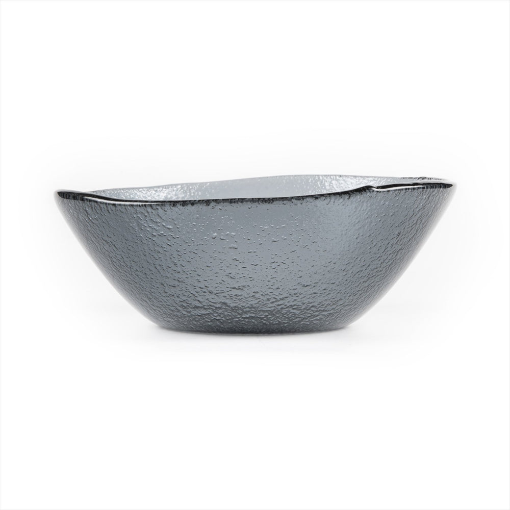 Turgla Fusion Glass dia.7.5" h:2.75" 20 oz. Round Charcoal Glass Bowl