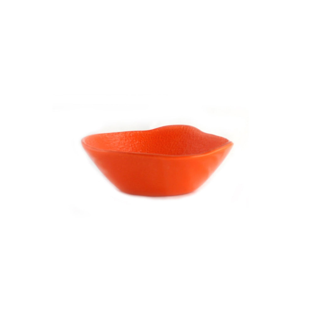 Turgla Fusion Glass dia.7.5" h:2.75" 20 oz. Round Orange Glass Bowl
