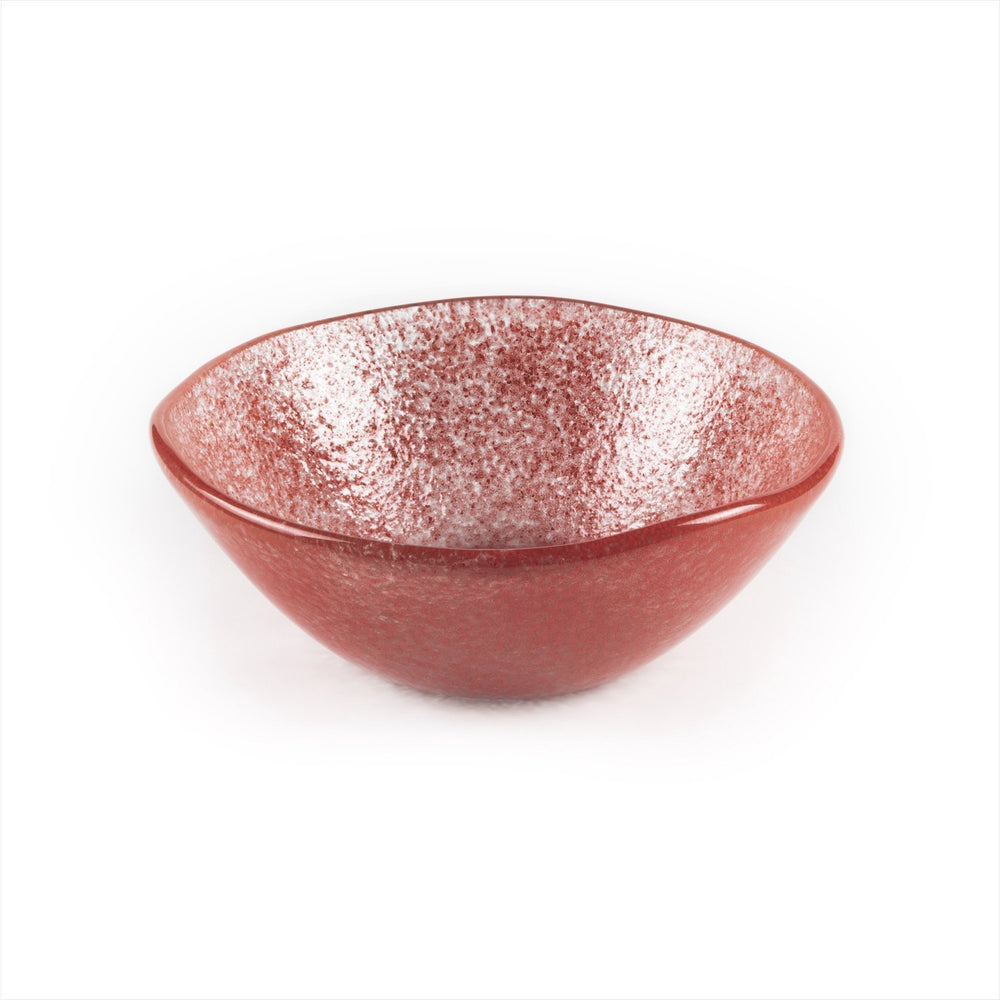 Turgla Fusion Glass dia.7.5" h:2.75" 20 oz. Round Red Glass Bowl