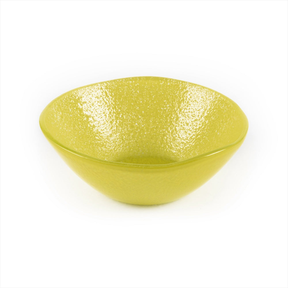 Turgla Fusion Glass dia.7.5" h:2.75" 20 oz. Round Yellow Glass Bowl