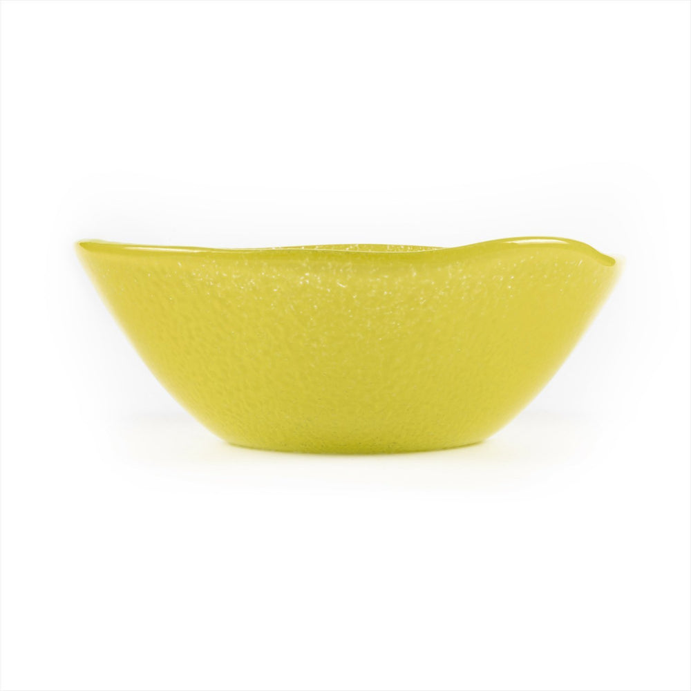 Turgla Fusion Glass dia.7.5" h:2.75" 20 oz. Round Yellow Glass Bowl