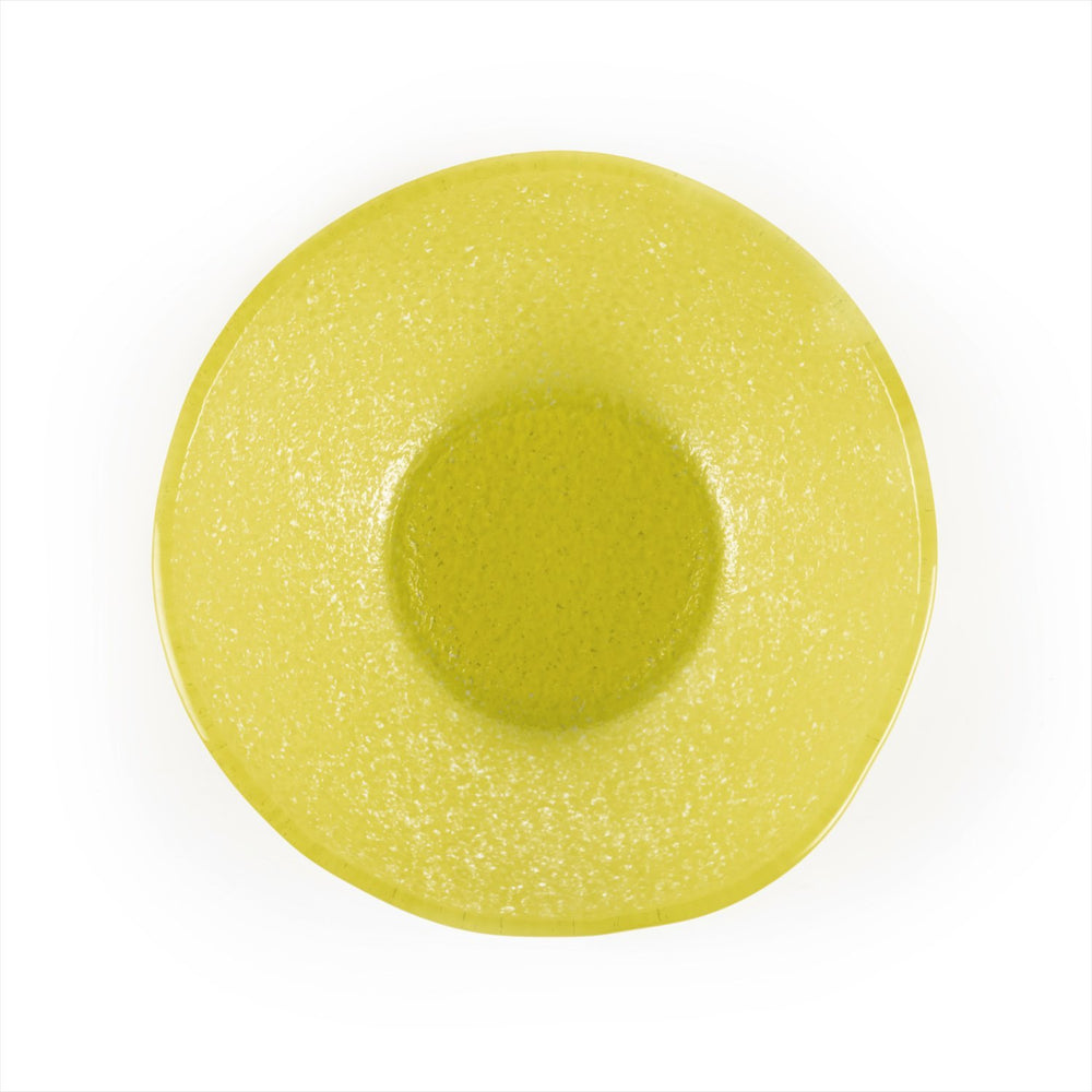 Turgla Fusion Glass dia.7.5" h:2.75" 20 oz. Round Yellow Glass Bowl