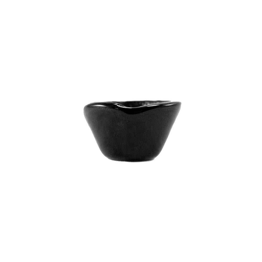 Turgla Fusion Glass dia.3.25" h:2" 4 oz. Round Black Glass Ramekin
