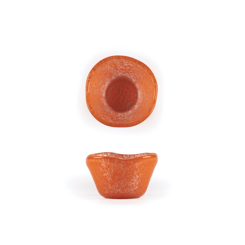 Turgla Fusion Glass dia.3.25" h:2" 4 oz. Round Orange Glass Ramekin